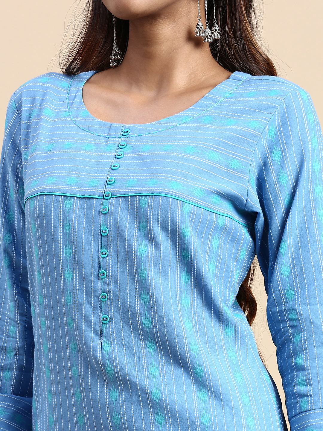 Buy R V Finery Women's Crepe Round Neck Kurti With Pant Set For Festival  Wear (Blue); Size: X-Small - 022 Online at Best Prices in India - JioMart.